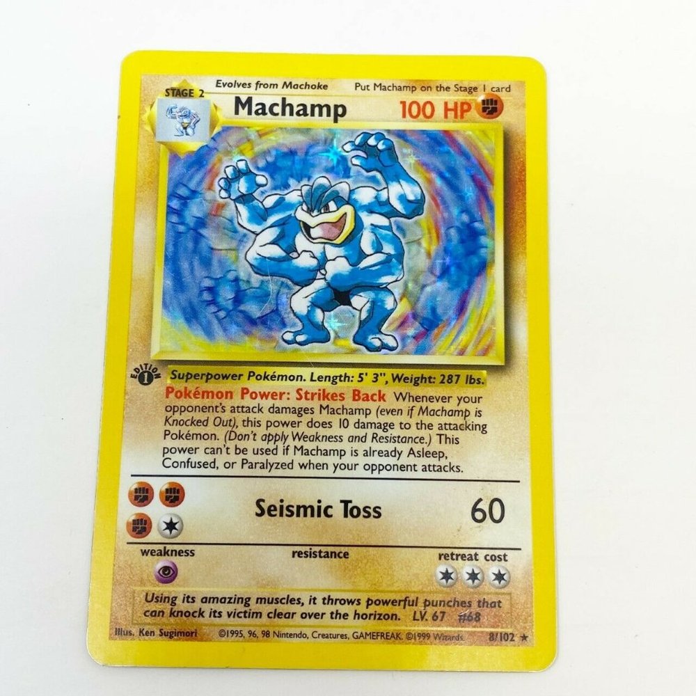 Pokemon MACHAMP 1st Edition Holo Rare 8/102 Base